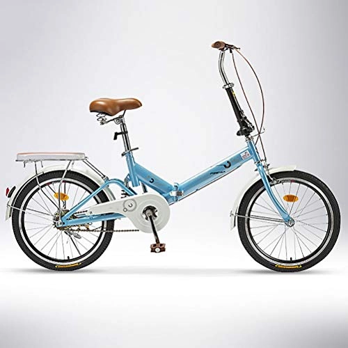 Vélos pliant : ZEIYUQI Vélo pour Les Femmes avec Le Panier Petit Pliables Vélos pour Les Filles Convient pour Le Travail, L'équitation D'extérieur, Pique-Nique Familial, Bleu, Single Speed B
