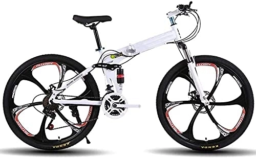 Vélos pliant : ZHLFDC Vélo de Montagne Pliable de 26 Pouces de 26 Pouces, vélo de vélo pour Adultes 21 accélérateur de bâton de Vitesse (avec 6 Roues de Coupe) vélo de vélo en Plein air (Color : Multi-Colored)