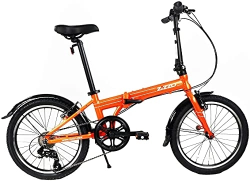 Vélos pliant : Zizzo Via Vélo pliant 50, 8 cm Cadre en aluminium léger Shimano 7 vitesses 11, 8 kg Orange métallisé