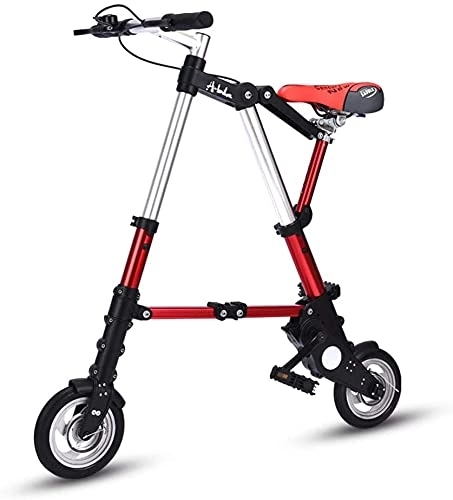 Vélos pliant : ZLYJ Mini Vélo Pliable 8 Pouces Portable Vélo Pliant Ultra Léger Adulte Étudiant Pliant Transporteur Vélo pour Sports Cyclisme en Plein Air Voyage Navette(Color:Red)