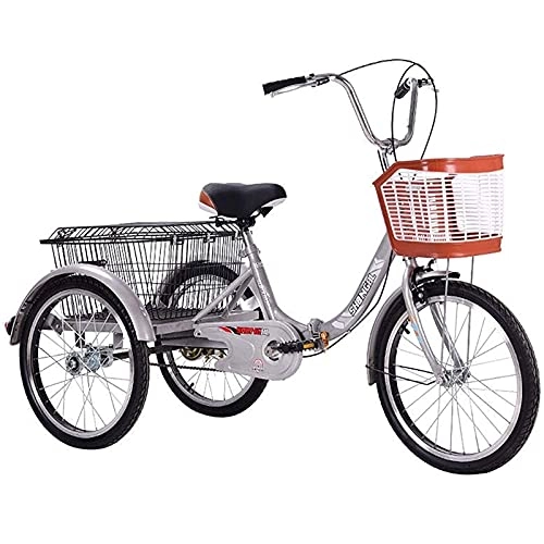 Vélos pliant : ZNND vélos couchés Tricycles Adultes pour Hommes Pliant Trike 20 Pouces Vélo De Croisière À Trois Roues Vélo avec Un Siège Réglable De Grande Taille pour Les Achats De Loisirs