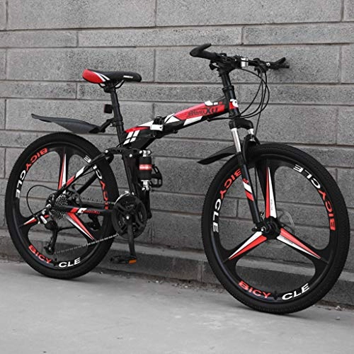 Vélos pliant : ZRN Vélo de Montagne Pliable 24 / 26 Pouces vélo Amortisseur, VTT, Changement de Vitesse 27 Vitesses, Suspension de Fourche, vélo de Route Unisexe