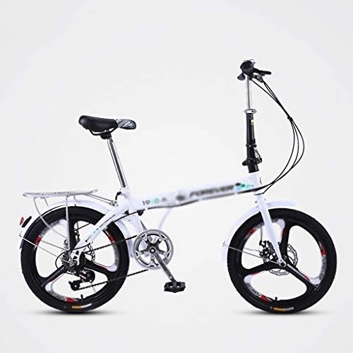 Vélos pliant : Zunruishop Vélos pliants Pliable vélo Ultra léger Variable Portable Vitesse Petite Roue de Bicyclette -20 Pouces Roues Vélo de Pliable (Color : White)
