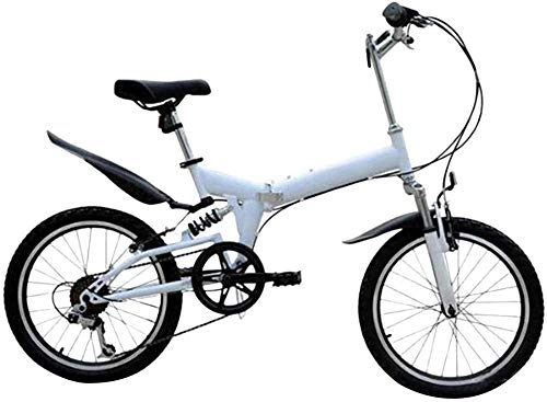 Vélos pliant : ZXL Vélos de Montagne, Vélo Pliant 20 Pouces Portable Double Disque de Frein À Vitesse Variable Vélo Vélo Vtt Adulte Étudiant-Blanc, Blanc