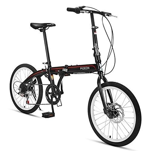 Vélos pliant : ZXQZ Bicyclette, Vélos Pliants, Vélo À Une Vitesse de 20 Pouces À 6 Vitesses pour Étudiant Adulte (Color : White)