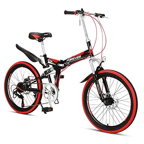 Vélos pliant : ZXQZ Vélo de Montagne Pliant Cross-Country de 22 Pouces, pour Les Étudiants Adolescents (Color : Red)