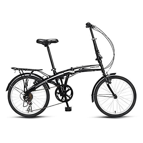 Vélos pliant : ZXQZ Vélo Pliant À 7 Vitesses, Vélo de Banlieue Portable Ultra-léger, pour Hommes et Femmes (Color : Black)