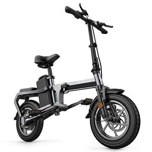Vélos électriques : 14 Pouce Vélo électrique Pliant Adulte City E-Bike 350W 15Ah Vélo de Banlieue - Vitesse jusqu'à 30Km / h, 60Km la Longue Portée - 3 Modes - Vélo en Acier au Carbone Pur