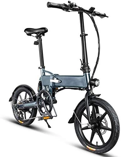 Vélos électriques : 16 pouces Pliable électrique Vélos, Vélos électriques for adultes, 36V 7.8AH intégré Batterie au lithium, 250W brushless et moteur Disques de frein mécanique Bis Adulte Vélo QU526 (Couleur: Blanc) yqa