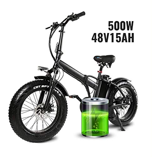 Vélos électriques : 20" Fat Tire Vélo électrique Snow Beach vélo 4, 0 Pouces Fat Tire ebike 500W 48V / 15AH électrique Vélo de Montagne avec Compteur de Vitesse LCD pour Voyage