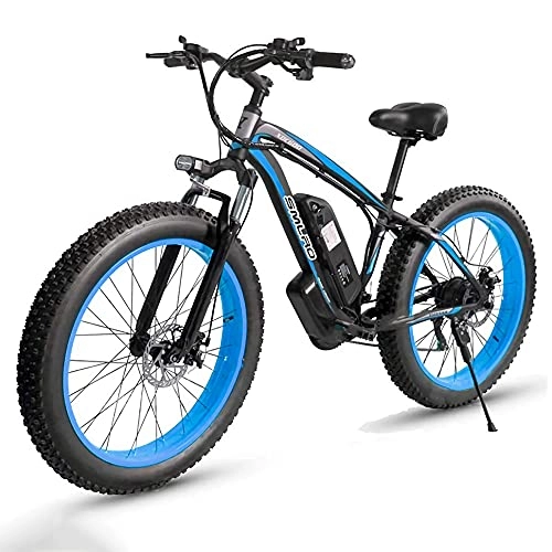 Vélos électriques : 26" Fat Bike Electrique, Velo Electrique Homme 1000W Moteur, 48V 13Ah Batterie Li-ION Amovible, 85Nm, Jusqu'à 45 KM / H [EU Warehouse], Blue