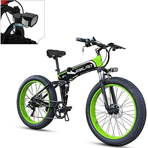 Vélos électriques : 26''Folding Vélos Électriques pour Adultes, Fat en Alliage D'aluminium Pneus E-Bikes Vélos Tout Terrain, 48V 10.4Ah Amovible Au Lithium-ION Rechargeable avec 3 Modes D'équitation