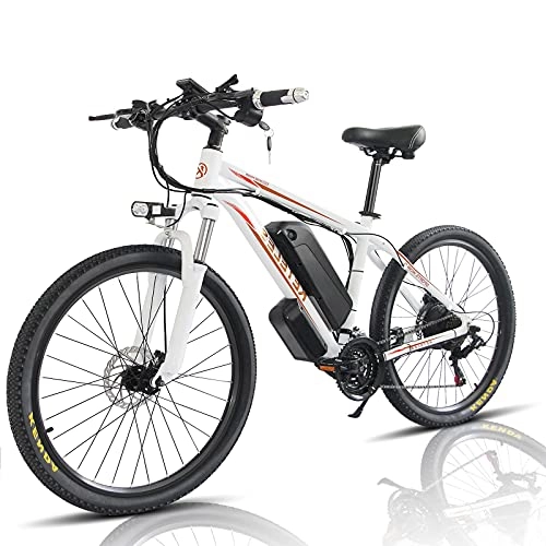 Vélos électriques : 26 Pouces Vélo électrique Pliant E-Bikes pour Hommes Adultes, Vélo de Banlieue électrique Amovible 48V 13AH Batterie Lithium-ION Vitesse maximale 45 km / h, Shimano 21 Vitesses White