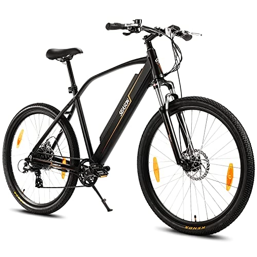 Vélos électriques : 27, 5" Vélo électrique / VTT, Shimano 7 Vitesses, avec écran LCD + Moteur Roue Arrière 250W + 36V13Ah Batterie Amovible | E-Bike Summer A01