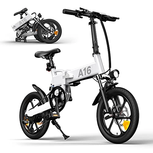 Vélos électriques : ADO A16 Vélo Electrique pour Adulte, Blanc