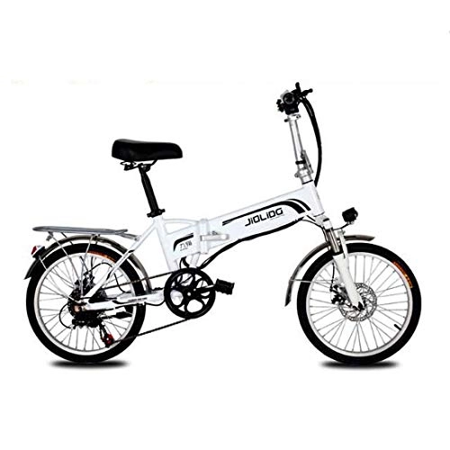 Vélos électriques : Adulte 20 Pouces de Montagne vélo électrique, 48V 350W Batterie au Lithium Vélos électriques, 7 Vitesses en Alliage d'aluminium de qualité aérospatiale vélo électrique Pliable, Blanc, 45KM