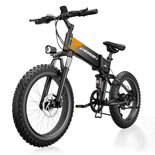 Vélos électriques : Adulte 20 Pouces électrique VTT, 48V Batterie au Lithium, à Haute résistance en Alliage d'aluminium Offroad électrique Snowfield vélo, 7 Vitesses