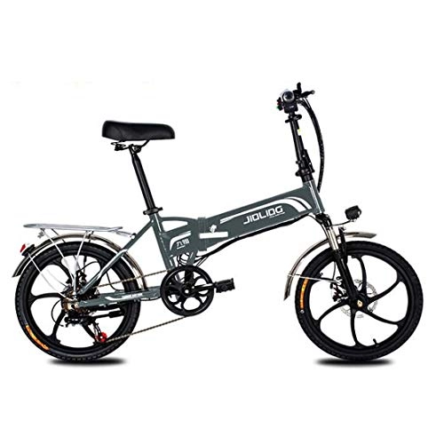 Vélos électriques : Adulte Montagne Vélo électrique, Batterie au Lithium 48V, 7 Vitesses en Alliage d'aluminium de qualité aérospatiale Pliable vélo électrique 20 Pouces Roues, Gris, 55KM