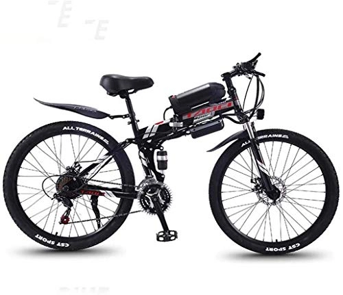 Vélos électriques : Adulte Vélo électrique Smart Montagne Vélo électrique, 26" VTT for adultes, tout-terrain Bicycles 21 vitesses, 36V 30KM Kilométrage batterie pur amovible au lithium-ion, (Color : Black red A1)