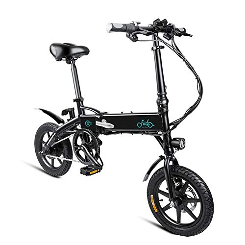 Vélos électriques : AIMADO 14" Vélo Électrique Pliant Urbain, E-Bike avec Support de Téléphone Portable USB, 3 Mode