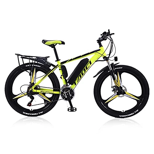 Vélos électriques : AKEZ Vélo électrique 26" - Pour homme et femme - Batterie au lithium amovible - 36 V - Pour vélo de route - Pour l'extérieur (jaune)