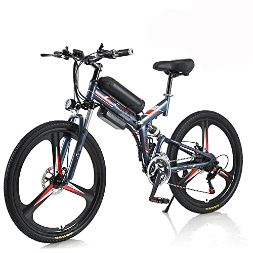 Vélos électriques : AKEZ Vélo électrique pliable 004 (gris, 350W13A)