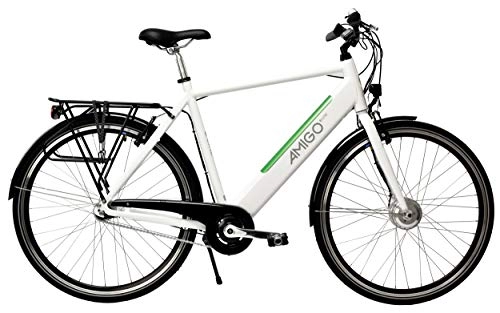 Vélos électriques : Amigo E-Line - Vélo électrique pour Homme - E-Bike 28 Pouces - Sturmey Archer 3 Vitesses - Vitesses au moyeu - 250W et 8, 7Ah, Batterie Li-ION 36V - Blanc