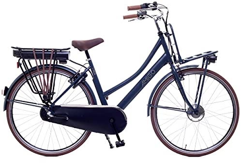 Vélos électriques : Amigo E-Pulse - Vélo électrique pour femme - Vélo électrique 28" - Vélo pour femme avec Shimano 3 vitesses - Moyeu - 250 W et 13 Ah - Batterie Li-ion 36 V - Bleu