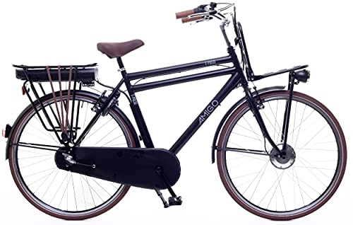 Vélos électriques : Amigo E-Pulse - Vélo électrique pour homme - Vélo électrique 28" - Vélo pour homme avec Shimano 3 vitesses - Moyeu - 250 W et 13 Ah - Batterie Li-ion 36 V - Noir