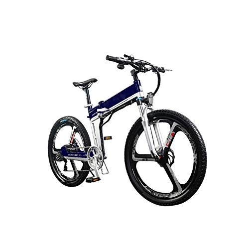 Vélos électriques : AYHa Mini vélo électrique, avec moteur 400W 26 '' vélo électrique de montagne pliant caché batterie au lithium amovible double freins à disque vélo électrique de ville pour adultes unisexe, Bleu