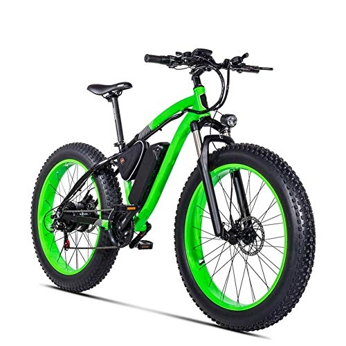Vélos électriques : AYHa Vélo électrique de neige pour adultes, moteur sans balai 500W 26 pouces 4.0 gros pneus plage Ebike 21 vitesses double freins à disque unisexe
