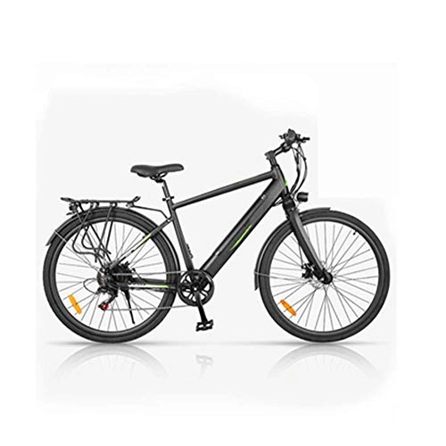 Vélos électriques : AYHa Vélo électrique de ville pour adultes, moteur puissant de 350 W 27 'Mountain Commuter E-Bike Cadre en alliage d'aluminium 6 vitesses Freins à disque double Batterie amovible Trois options, Noir, A