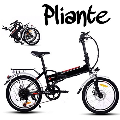 Vélos électriques : Befied 20inch Vélo de Montagne Électrique 7 Vitesse E-Bike VTT en Alliage d'aluminium Cadre Pliant Chargé 150kg, Chargeur Premium Suspendu, 36V 250W Moteur, 36V Batterie Lithium-ion (Blanc)