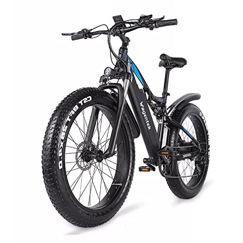 Vélos électriques : BiiKoon Vélo de Neige Électrique 26" avec Batterie Au Lithium Amovible 48 V 17 Ah, Vélo Électrique avec Manette de Vitesse 7 Vitesses for Adultes. (Color : Black)