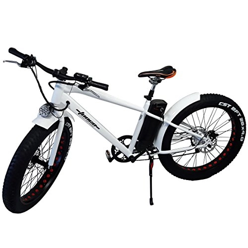 Vélos électriques : Bike 26 / Blanc 66cm de Fat lectrique avec Shimano 6vitesses vlo lectrique Pedelec ebike lectrique Mountain Bike VTT Vlo Fat Tire graisses Roues