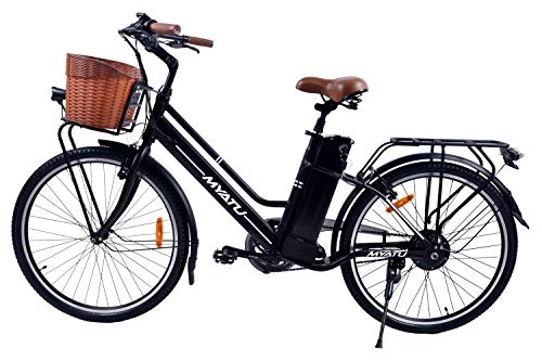Vélos électriques : BIKFUN Vélo électrique 26", Vélo de Ville avec Batterie Amovible 10 Ah, Moteur 36V 250W, 6 Vitesses (Noir)