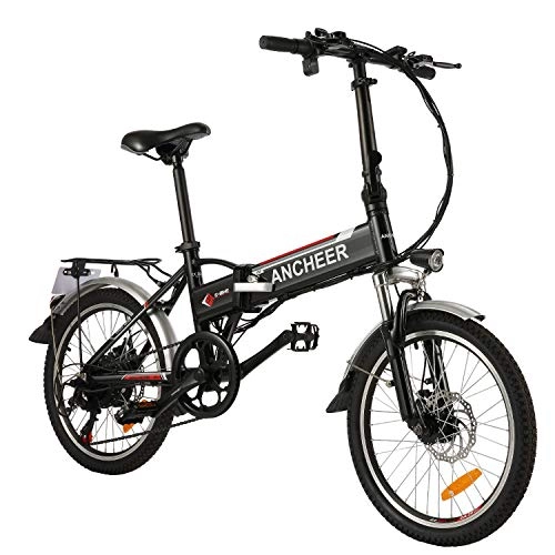 Vélos électriques : BIKFUN Vélo électrique de Montagne Pliable, 20 pneus Ebike 250 W, Batterie au Lithium 36V 8Ah, Suspension Complète Premium, 21 / 7 Vitesses
