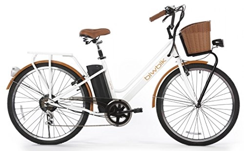 Vélos électriques : BIWBIK Vélo électrique Mod. Gante Batterie Lithium ION 36V 12Ah (Blanc)