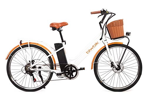 Vélos électriques : BIWBIK Vélo électrique Mod. Gante Batterie Lithium ION 36V 12Ah (Blanc)