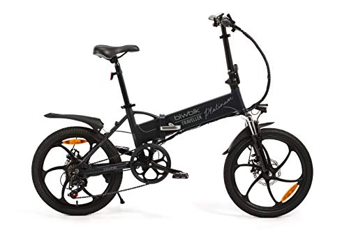 Vélos électriques : BIWBIK Vélo électrique Pliant Mod. Traveller Batterie Lithium ION 36V 12Ah (Platinum)