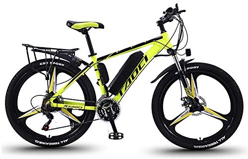 Vélos électriques : BWJL des vélos électriques pour Les Adultes, vélos en Alliage de magnésium eBikes Tout Terrain, 26 « 36V 350W 13Ah Batterie Lithium-ION Amovible Ebike Mountain Men, Jaune, 8Ah50Km