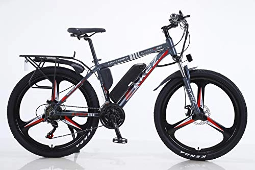 Vélos électriques : BWJL des vélos électriques pour Les Adultes, vélos en Alliage de magnésium eBikes Tout Terrain, 26 « 36V 350W 13Ah Batterie Lithium-ION Amovible Ebike Mountain Men, Rouge, 13Ah80Km