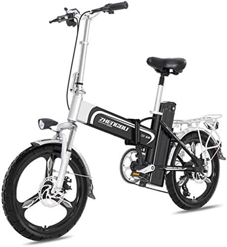 Vélos électriques : BXZ Vlo lectrique pliant vlo lectrique lger 16 pouces roues Portable Ebike avec pdale 400W assistance lectrique vlo lectrique en aluminium vitesse maximale jusqu' 25 Mph, Noir