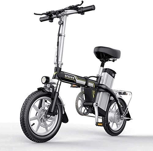 Vélos électriques : BXZ Vlo lectrique Vlos lectriques 14 pouces 400W Vlo lectrique pliant Sporting avec chargeur de batterie au lithium amovible 48V et serrure Portable et facile caravane pour adulte, 35To70Km-O