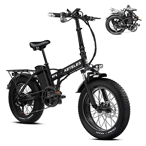 Vélos électriques : BYINGWD Bicycle électrique, Vélo Pliant électrique Pneu Gras 20"* 4" avec Batterie Amovible 48v 18ah, Vélo électrique avec Trois Modes De Conduite ， Ebike(Color:KF6)