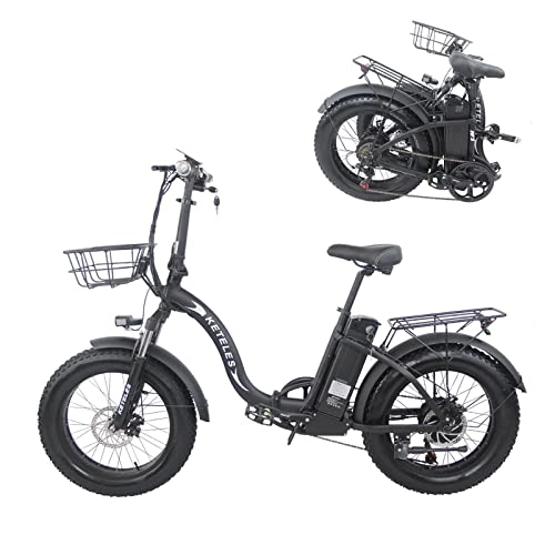 Vélos électriques : BYINGWD Bicycle électrique, Vélo Pliant électrique Pneu Gras 20"* 4" avec Batterie Amovible 48v 18ah, Vélo électrique avec Trois Modes De Conduite ， Ebike(Color:KF9)