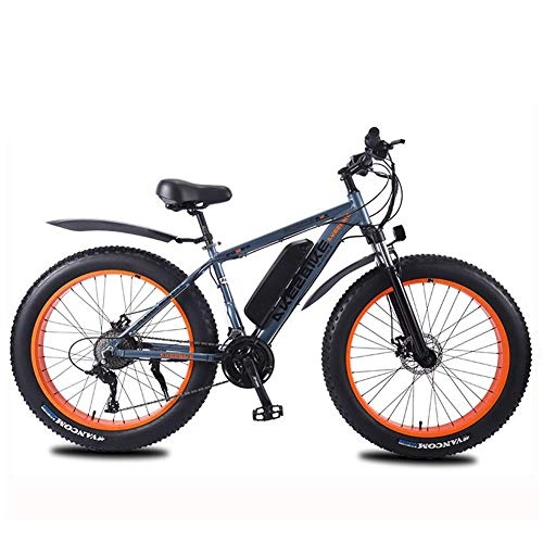 Vélos électriques : Caige Vélos électriques 350W 26" avec Amovible Lithium électrique Motoneige, 27 Vitesse, Gris, 10AH