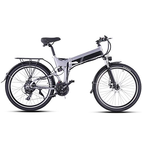 Vélos électriques : CARACHOME Nouveau vélo électrique, vélo de Montagne électrique 48V500W 48V10.4AH Batterie au Lithium Ebike vélo électrique pour Homme et Femme, déplacements et Loisirs, Gris