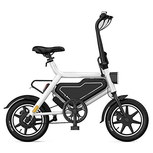 Vélos électriques : CARACHOME Vélo électrique Pliant pour Adultes, vélo de Ville Pliable pour banlieusard Urbain Portable 250W 36V Vitesse maximale 25 km / h, Blanc