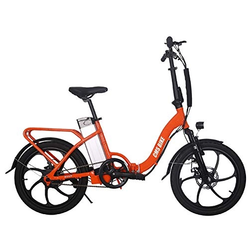 Vélos électriques : CBA BING Vlo Pliant lectrique habit, vlo Pliant Portable pour Les dplacements, vlo Adulte lectrique de Voyage Pliant extrieur pour Adulte avec Affichage de la Vitesse de l'cran LCD, Orange